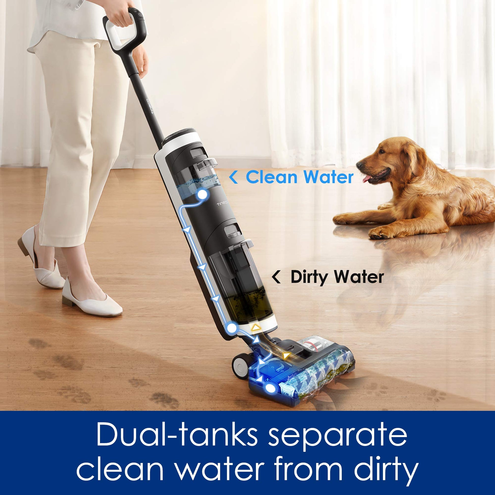 Tineco FLOOR ONE S3 Cordless, Lightweight, Smart Wet/Dry Vacuum Cleaner
