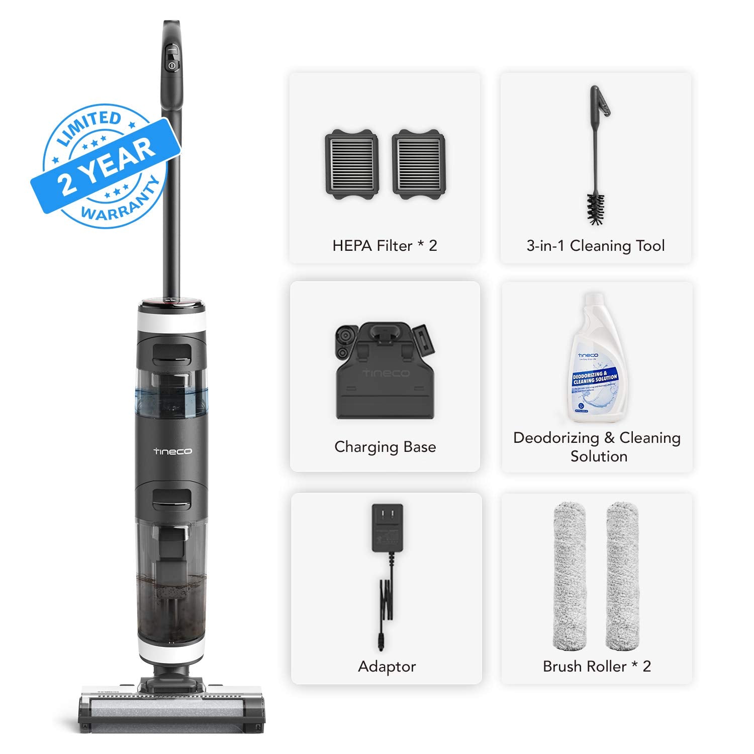 Tineco FLOOR ONE S3 Cordless, Lightweight, Smart Wet/Dry Vacuum Cleaner